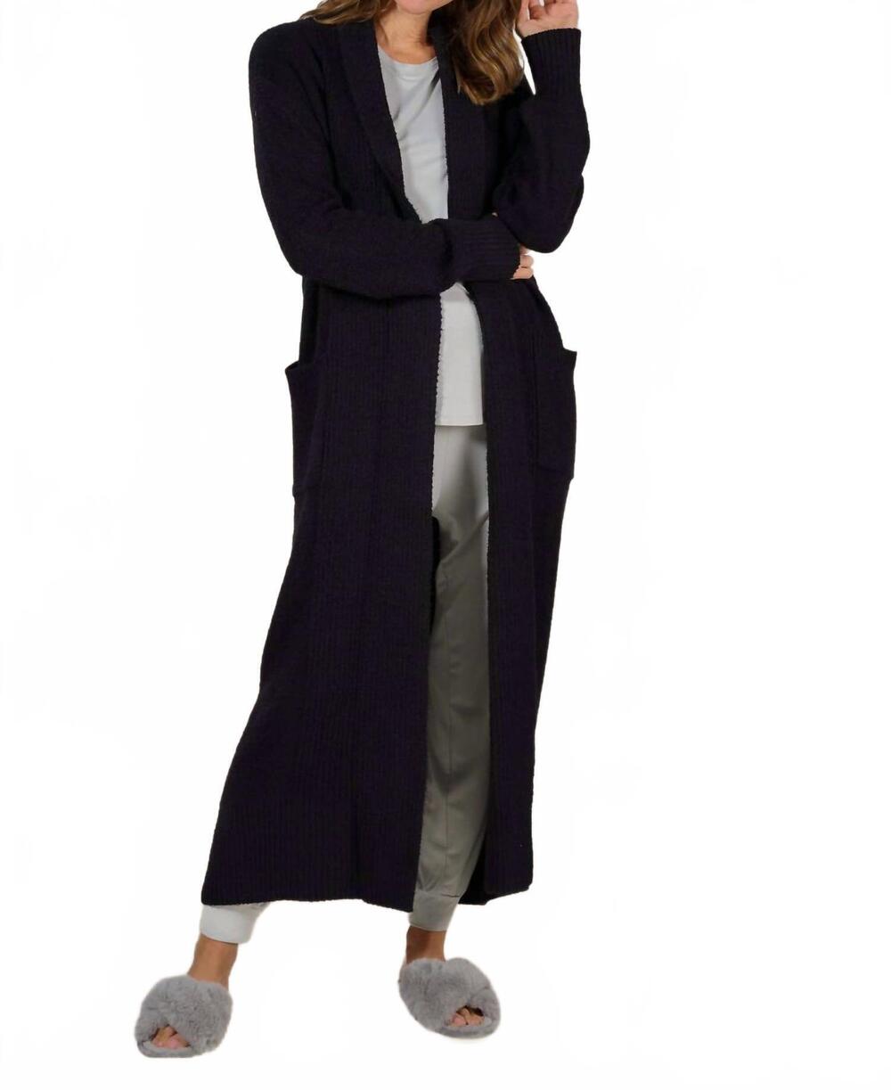 NEW FACEPLANT DREAMS bamboo plush long cardigan in black